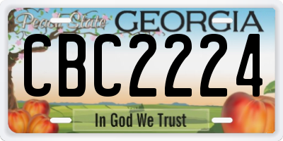 GA license plate CBC2224