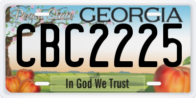 GA license plate CBC2225