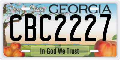 GA license plate CBC2227