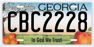 GA license plate CBC2228