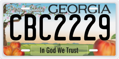 GA license plate CBC2229