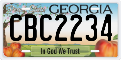 GA license plate CBC2234