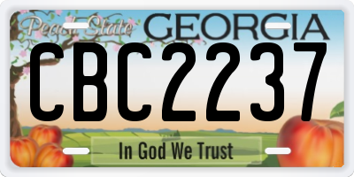 GA license plate CBC2237