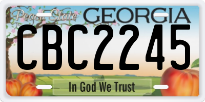 GA license plate CBC2245