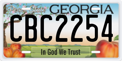 GA license plate CBC2254
