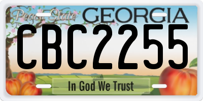 GA license plate CBC2255