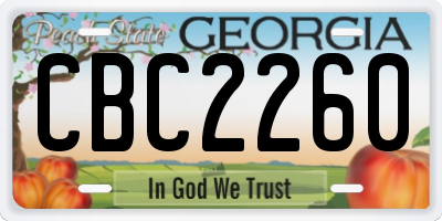 GA license plate CBC2260