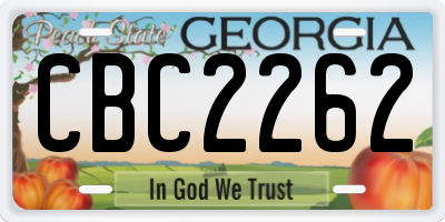 GA license plate CBC2262