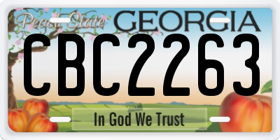 GA license plate CBC2263
