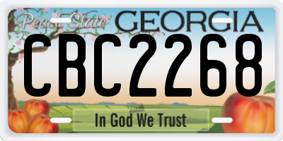 GA license plate CBC2268
