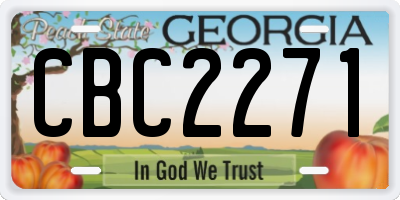 GA license plate CBC2271