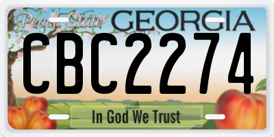 GA license plate CBC2274