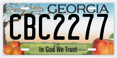 GA license plate CBC2277