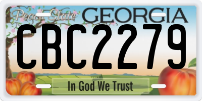 GA license plate CBC2279