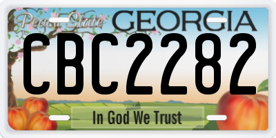 GA license plate CBC2282