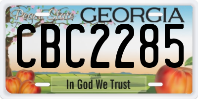 GA license plate CBC2285