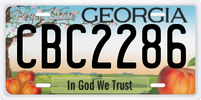 GA license plate CBC2286