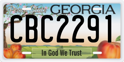 GA license plate CBC2291