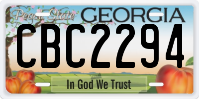 GA license plate CBC2294