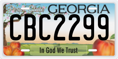 GA license plate CBC2299