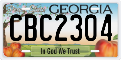 GA license plate CBC2304