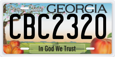 GA license plate CBC2320