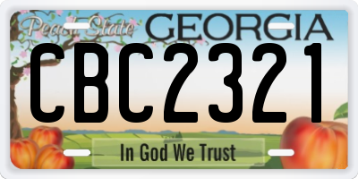 GA license plate CBC2321
