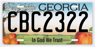 GA license plate CBC2322
