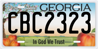 GA license plate CBC2323
