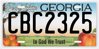GA license plate CBC2325