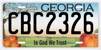GA license plate CBC2326