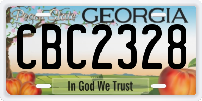 GA license plate CBC2328