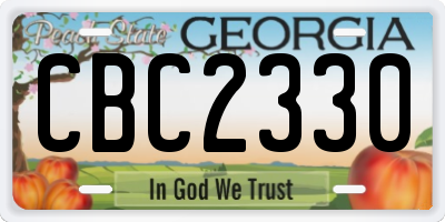 GA license plate CBC2330