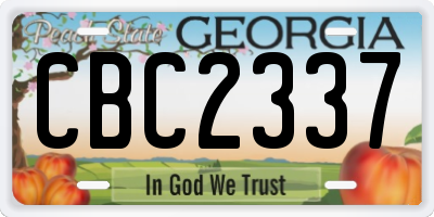 GA license plate CBC2337