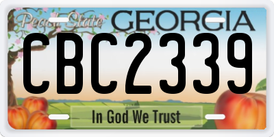 GA license plate CBC2339