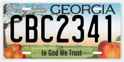 GA license plate CBC2341