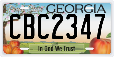 GA license plate CBC2347