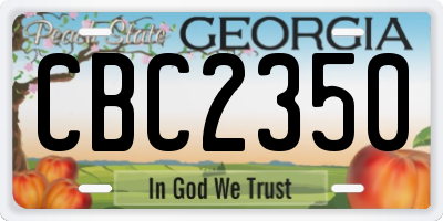 GA license plate CBC2350