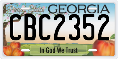 GA license plate CBC2352