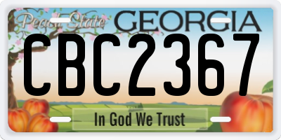 GA license plate CBC2367