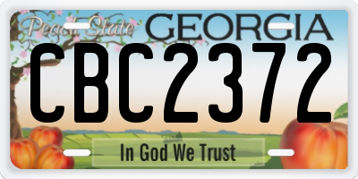 GA license plate CBC2372
