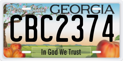 GA license plate CBC2374