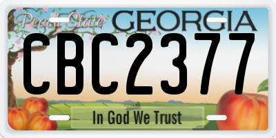 GA license plate CBC2377