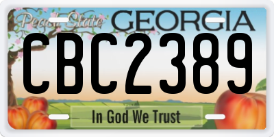 GA license plate CBC2389