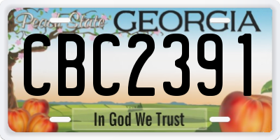 GA license plate CBC2391