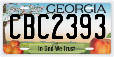 GA license plate CBC2393