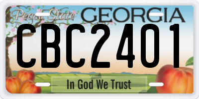 GA license plate CBC2401