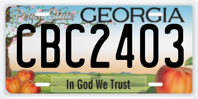 GA license plate CBC2403