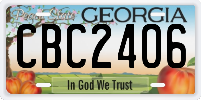 GA license plate CBC2406