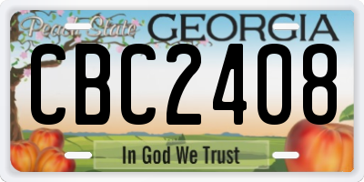 GA license plate CBC2408